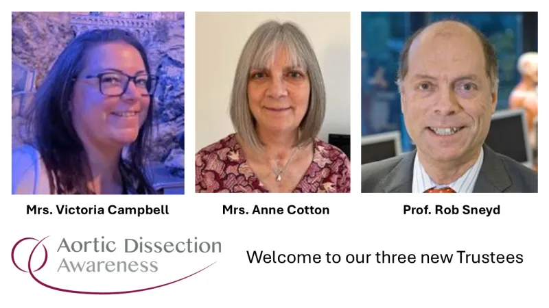 Three new Trustees elected by national patient charity for Aortic Dissection