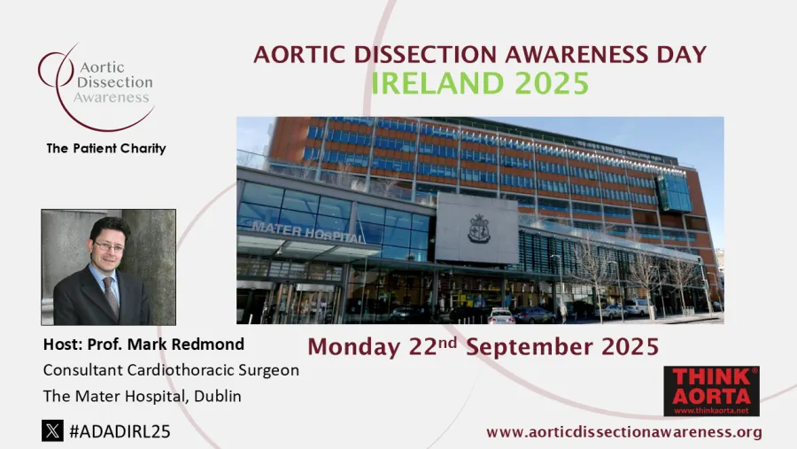 Aortic Dissection Awareness Day Ireland 2025 - Dublin
