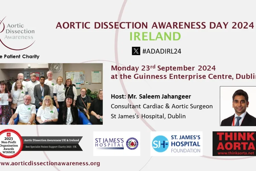 Aortic Dissection Awareness Day Ireland 2024 - Dublin