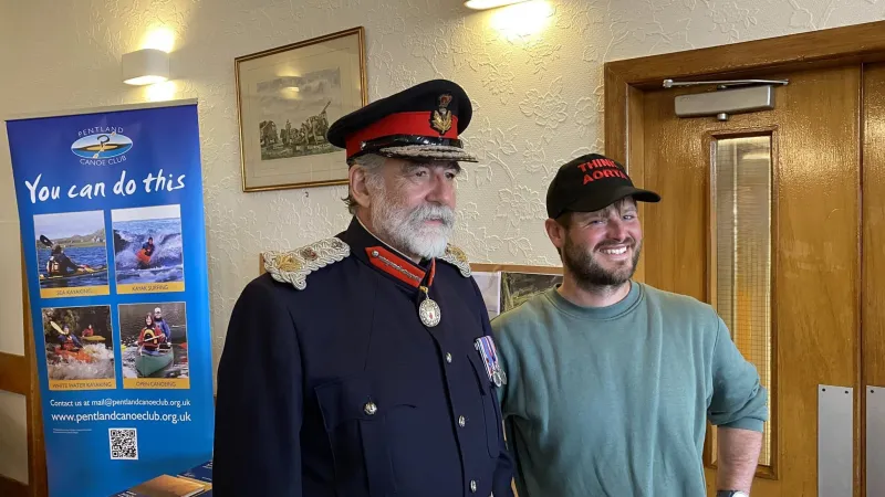 Round-Britain kayaker meets HM Lord Lieutenant of Caithness