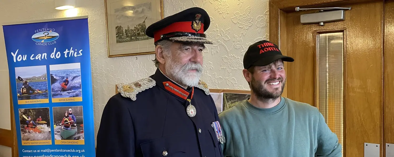 Round-Britain kayaker meets HM Lord Lieutenant of Caithness