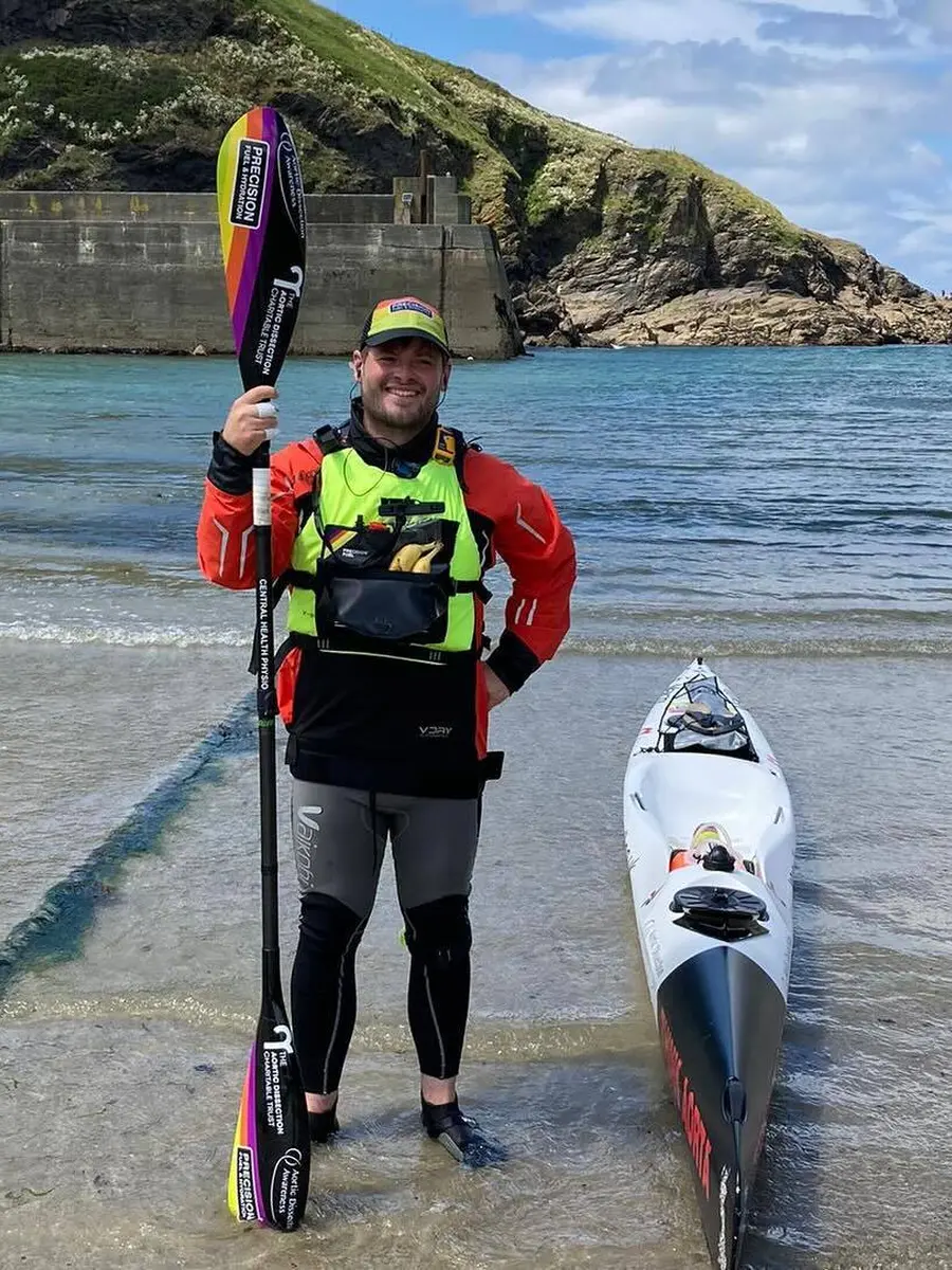 Charity welcomes Mike Lambert home as he completes solo round-Britain kayak in 58 days