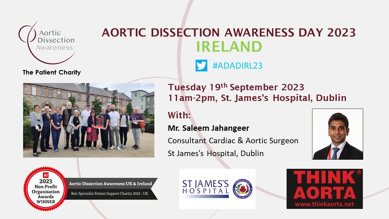 Aortic Dissection Awareness Day Ireland 2023 in Dublin